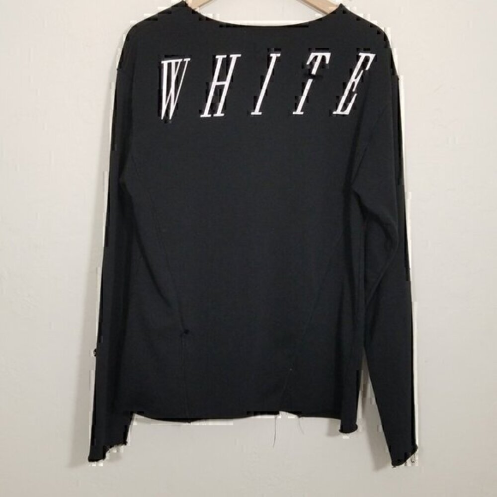 Off-White Long Sleeve Sweatshirt Black with Holes Size XL